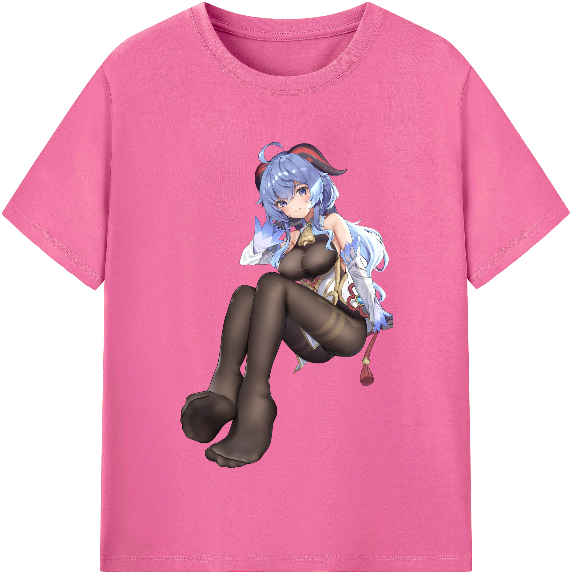 げんし神 甘雨 かんう genshin Ganyu レディースカジュアルプリントTシャツ（綿100％）